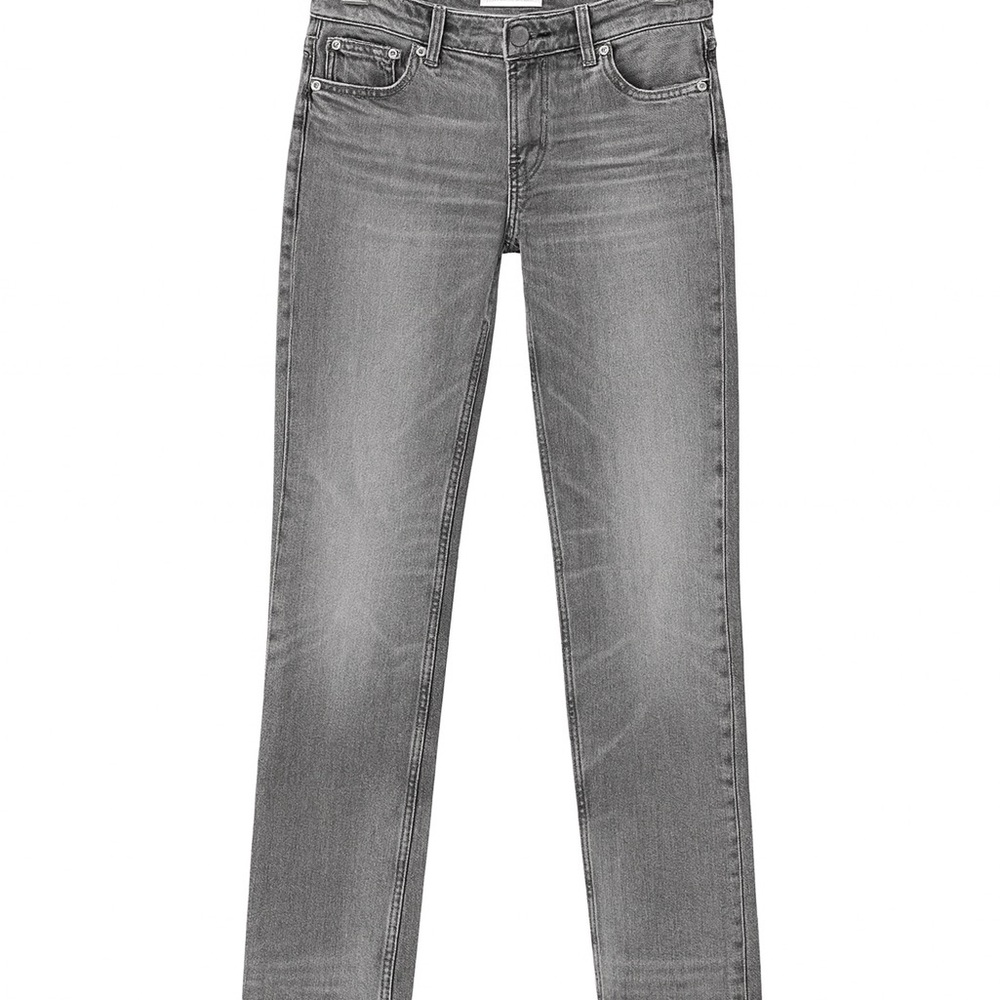 ZARA Grey Straight-Leg Jeans – Faded Wash, Classic Fit, Size S